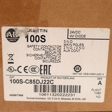 Allen Bradley 100S-C85DJ22C Safety Contactor, 24VDC Coil, 85A, 3 N.O. Poles
