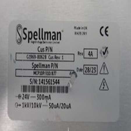Agilent G1969-80628 Spellman MCP10P/I10/877 Power Supply