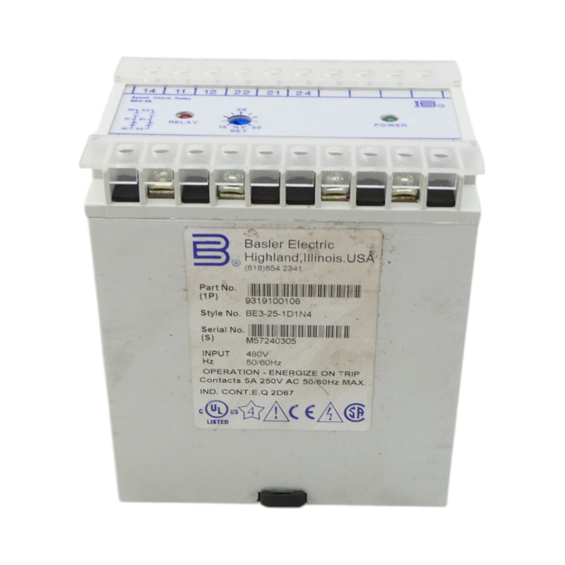 BASLER ELECTRIC BE3-25-1D1N4 9319100106 480V